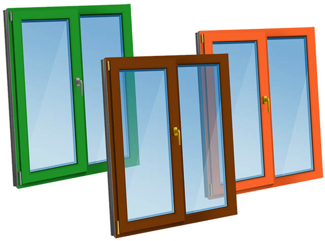 Цветные пластиковые окна - коричневые, серые по доступной цене фото Кашира
