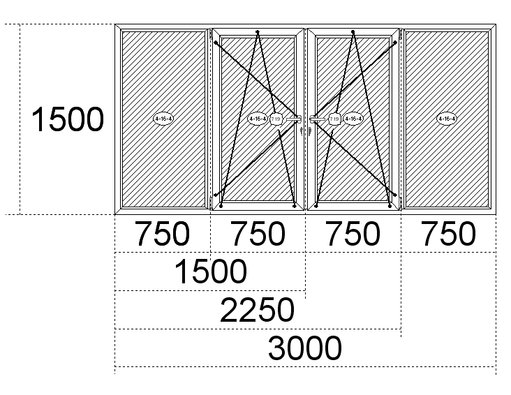 Стандартные окна ПВХ: размеры - высота и ширина Кашира